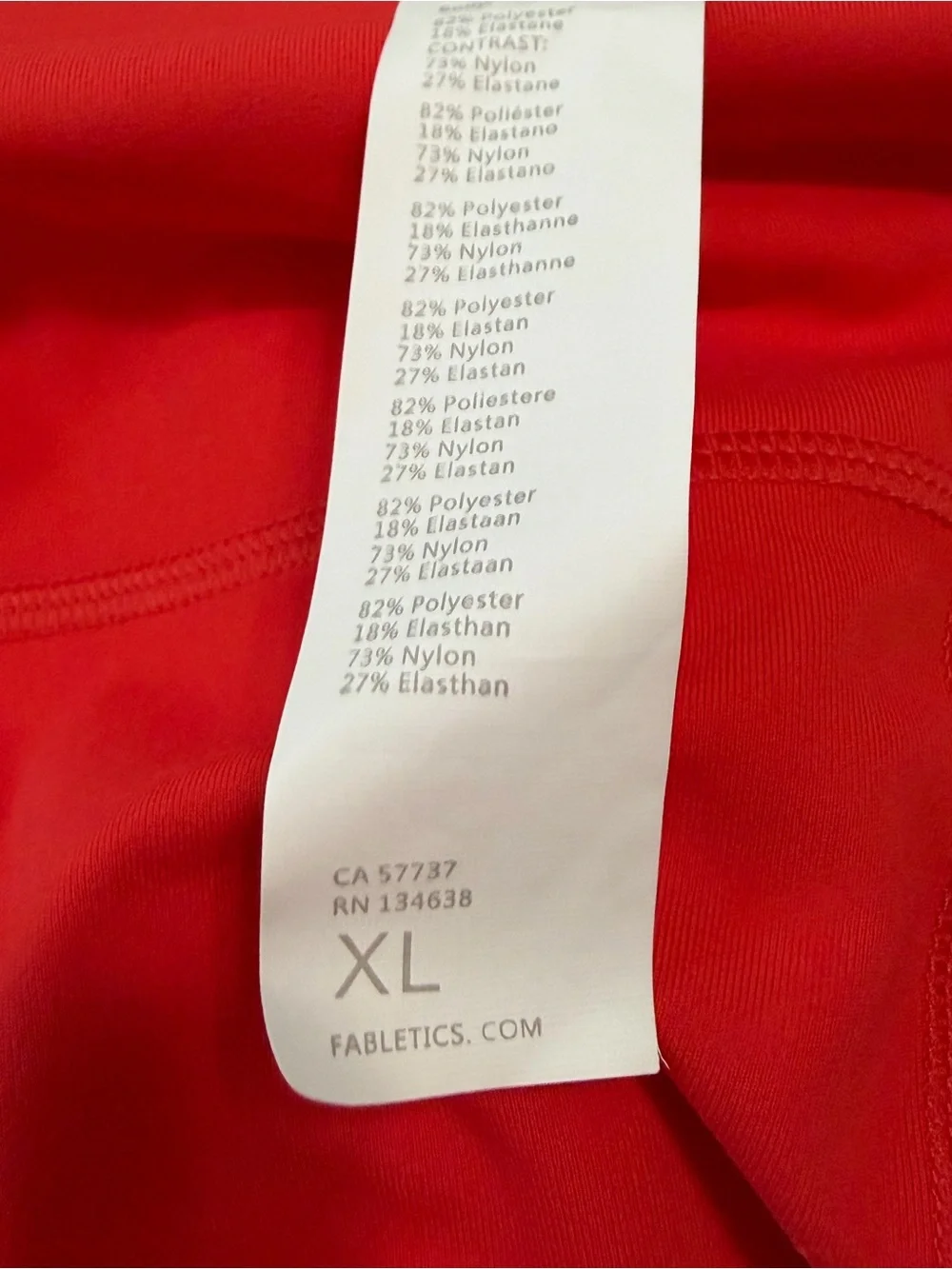 Fabletics Bright Strawberry Red Womens Performance Leggings
